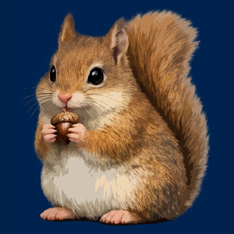 Eichhörnchen mit Eichel