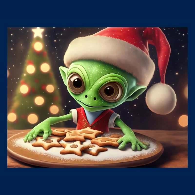 Alien trägt einen hässlichen Weihnachtspullover