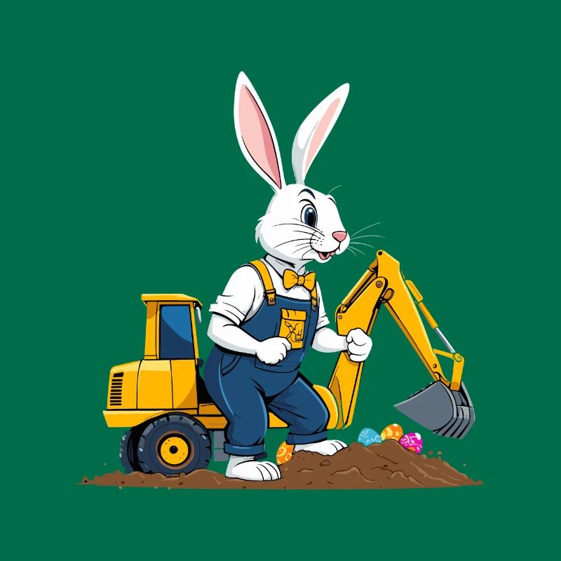 Easter Bunny Excavator Driver Easter Eggs Digging Funny