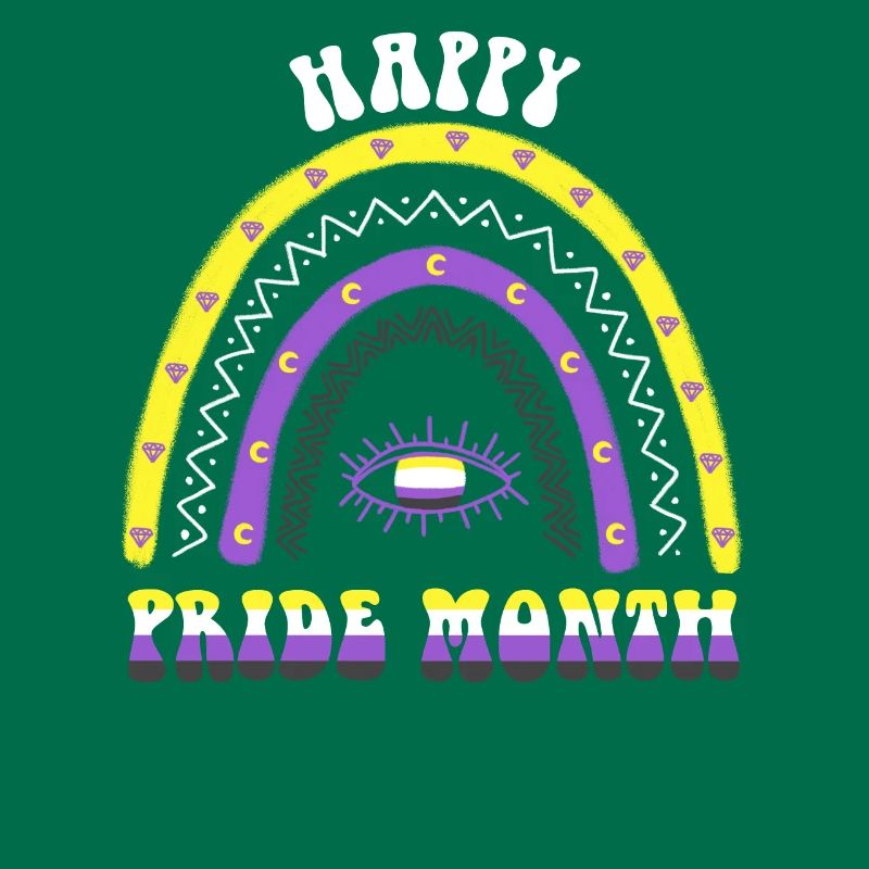 Boho Regenbogen Happy Pride Month Nonbinary