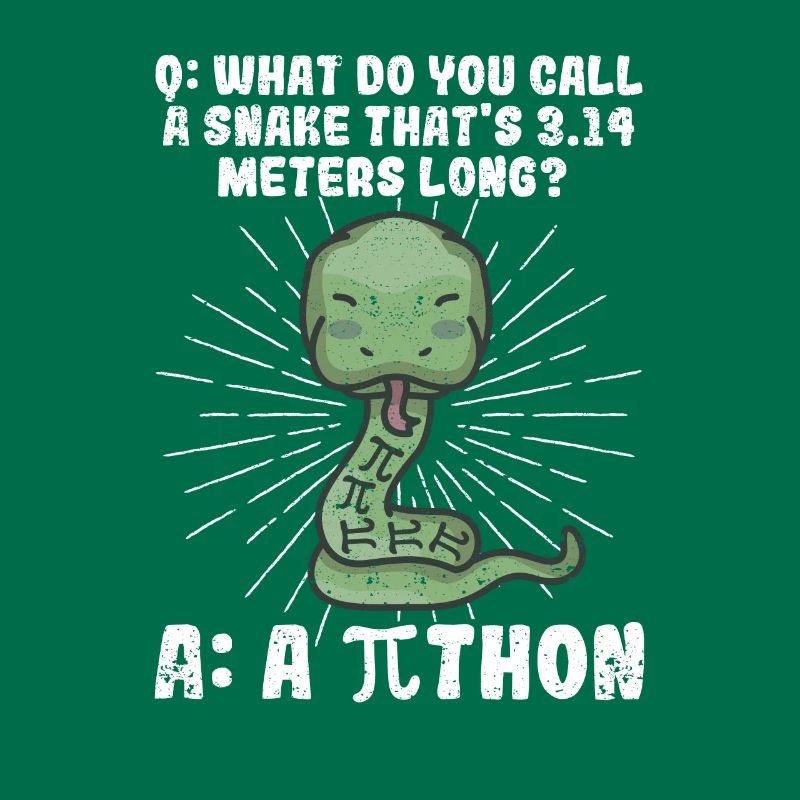 Python Snake Pithon Pi Tag Symbol Drôle de math