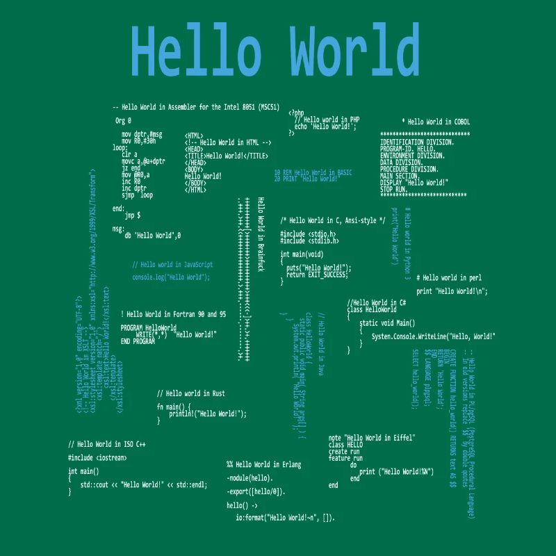 Hello World Programmeur Langages de programmation Nerd