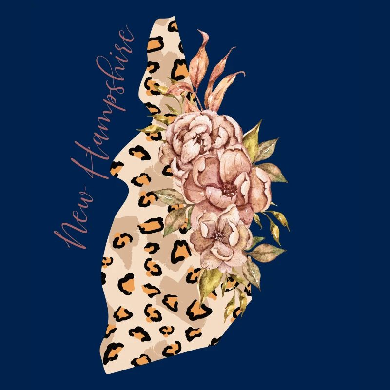 New Hampshire Leopard Pattern Map Leo