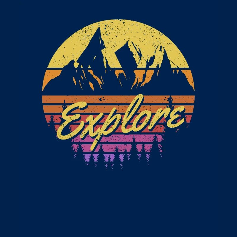 Entdecken Sie Retro Regenbogen Gradient Berg