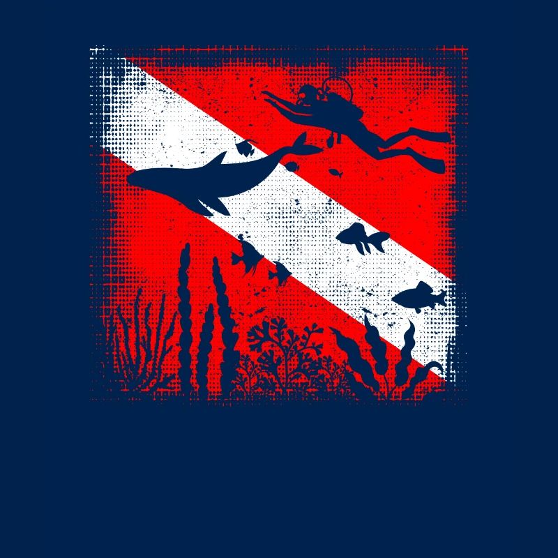 Scuba Dive Flag Deep Diving Divemaster Instructor