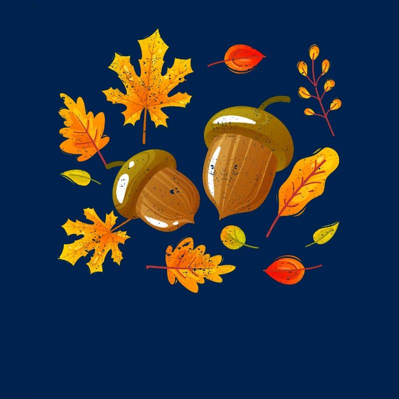 Herbstblätter Eicheln Herbst Eichhörnchen Ernte