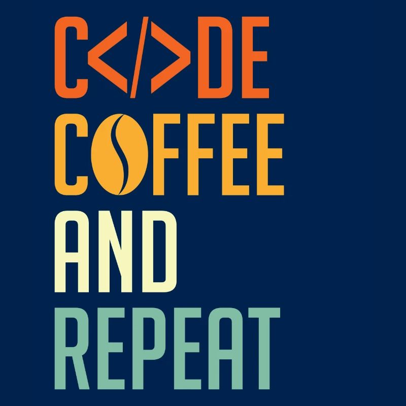 Coder Spruch Code Coffee and Repeat