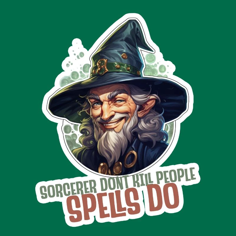 Magier oder Zauberer mit Rollenspielslogan