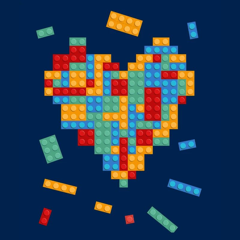 La Saint-Valentin coeur blocs de construction constructeur architecte