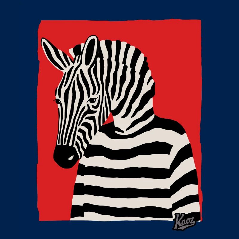 Cartoon Comic Kunst eines Zebra mit Pullover