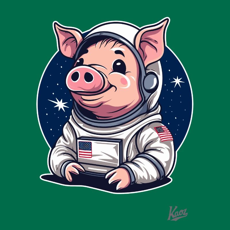 Conception de cochon drôle mignon de l’espace