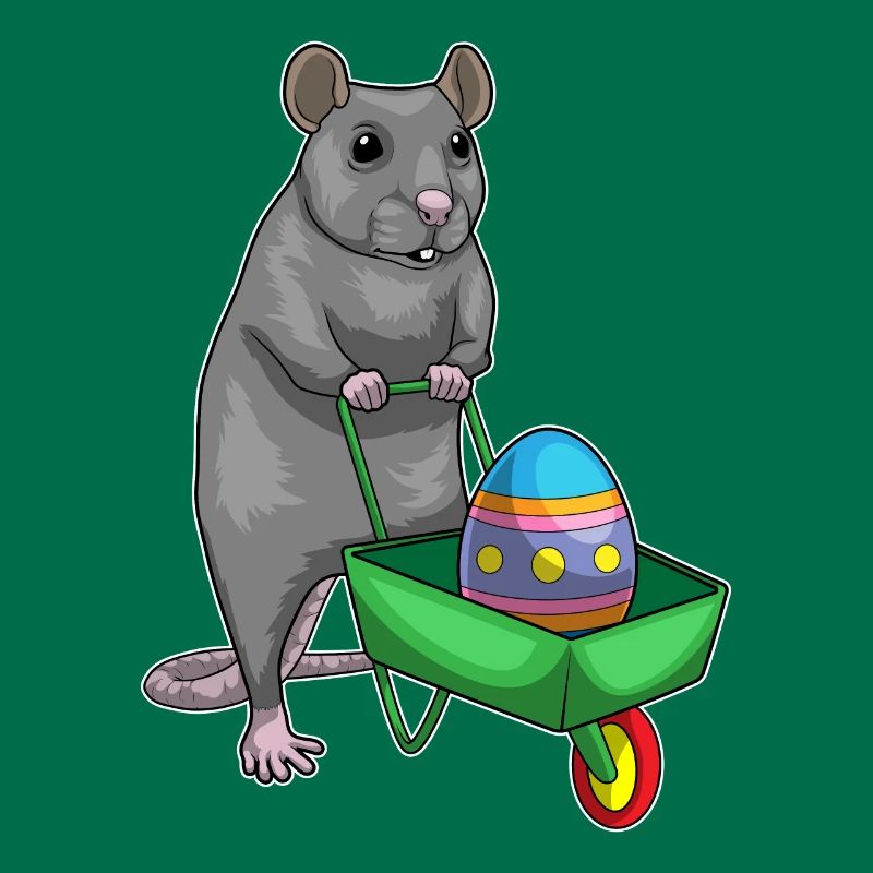 Rat Easter Easter Egg Wheelbarrow