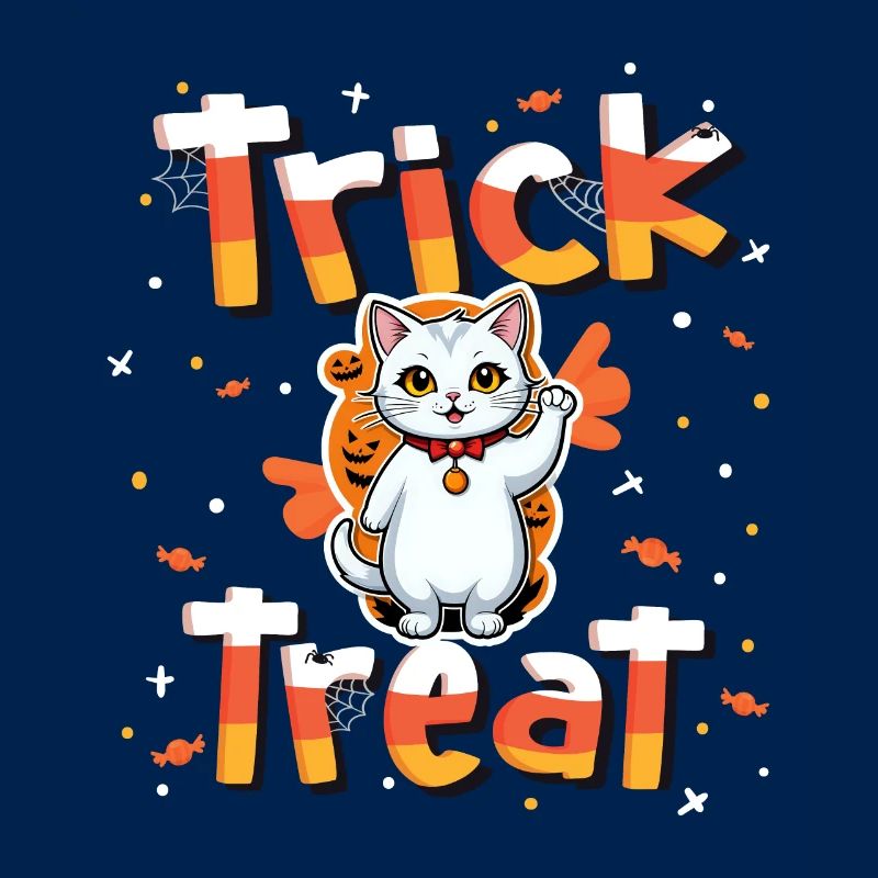 Liebenswerte Katze Süßes oder Saures Halloween