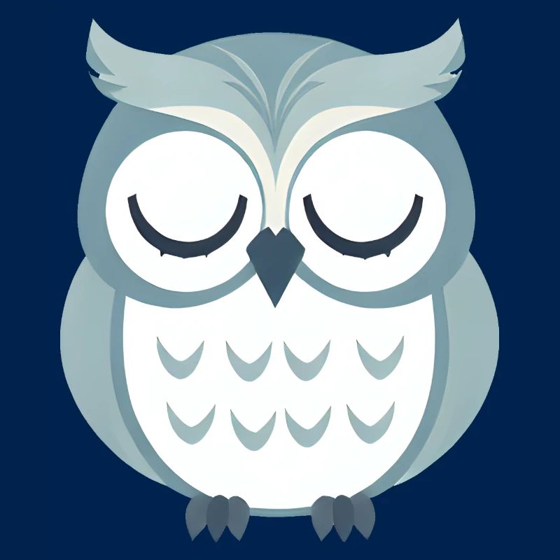 Verschlafene graue Eule sitzt auf Ast