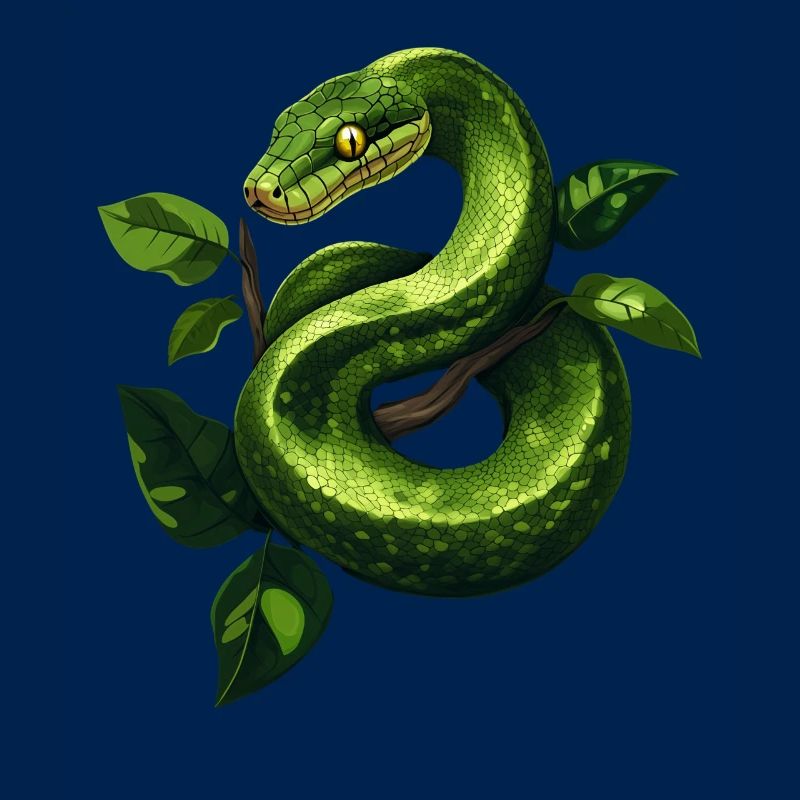 Arbre vert Python Serpents Amoureux Terrarium