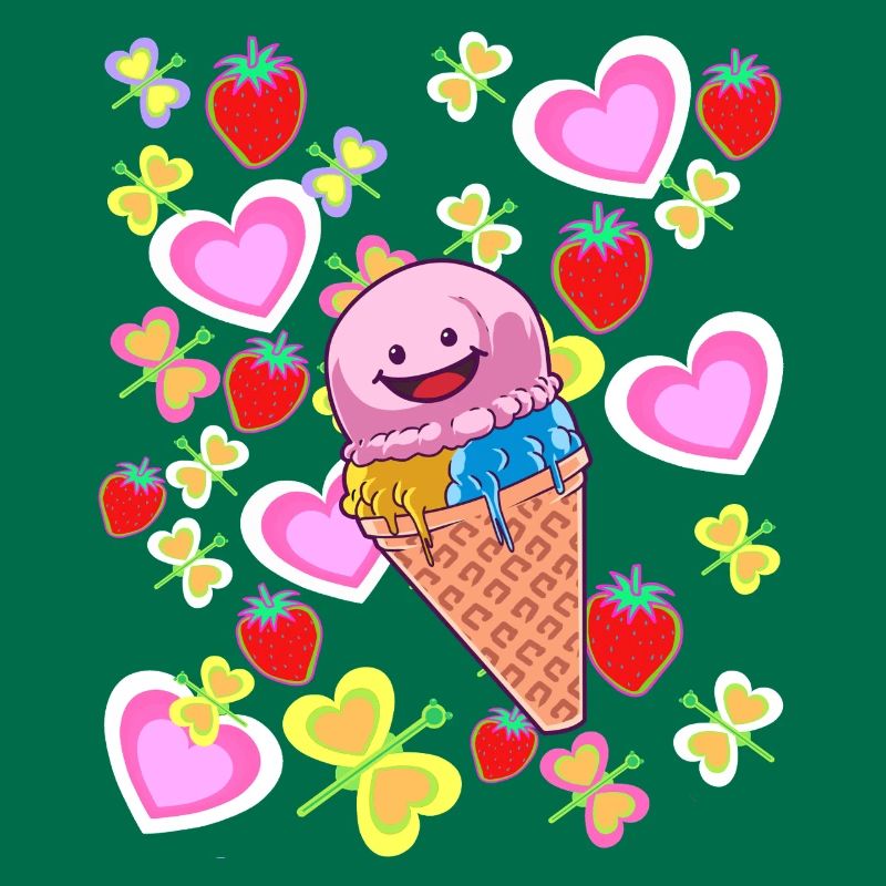 Sommer Retro Eis Eiskrem Kinder Kind Eiscrem