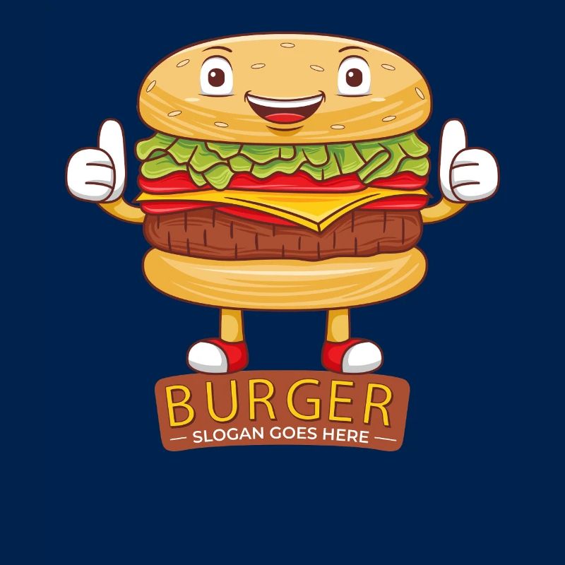 Cute Burger Cartoon Art