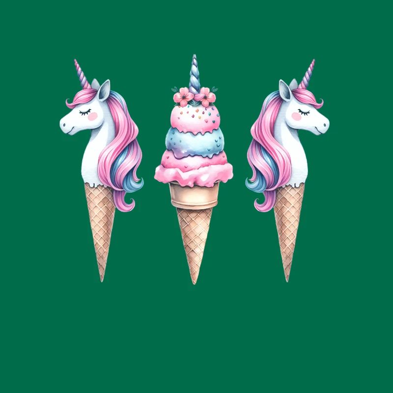 Retro Einhörner Eis Eiskreme Eiscrem Kinder Kind