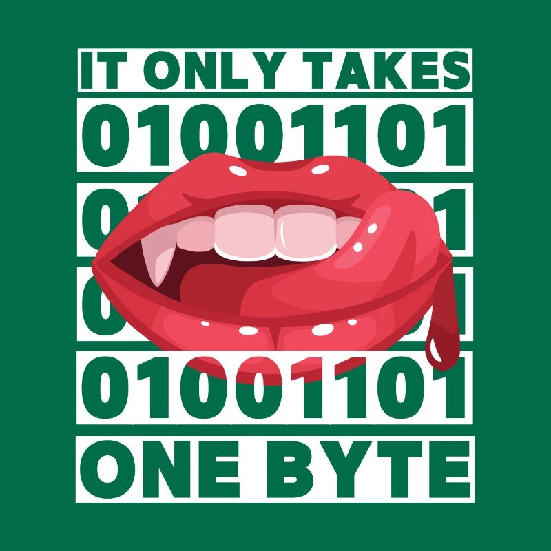 Bit bytes Binary Computer Nerd, Vampire, Dire, Jeu de mots