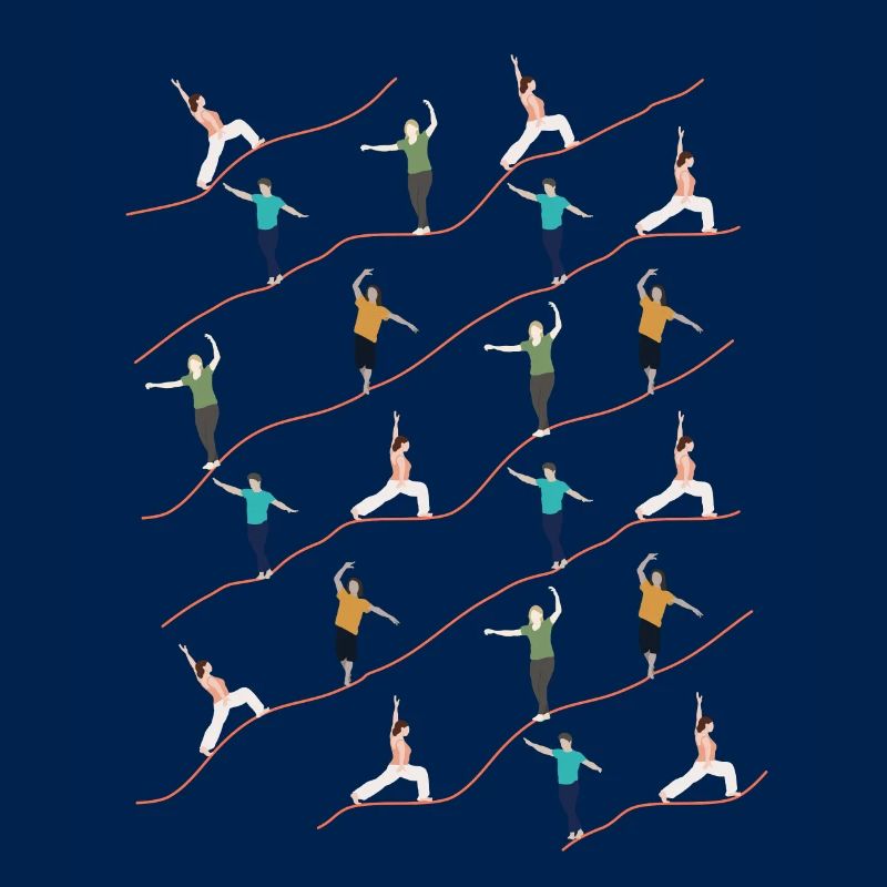 Pattern Illustration Slackers Balancing Indoor