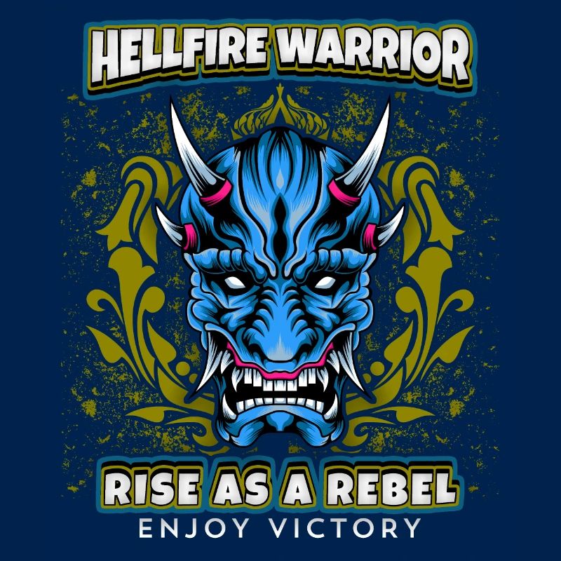 Teufel-Satan, Spruch Hellfire Warrior, Comic-Stil