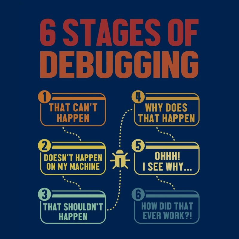 6 Stages of Debugging Softwareingenieur Coder