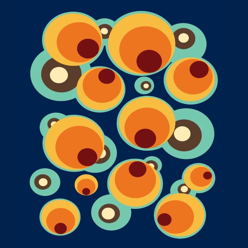 Vintage Mid Century Dot Circle Pattern
