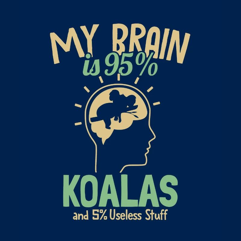 Mon cerveau est composé à 95% de Koalas Koalabear Eucalyptus Koala