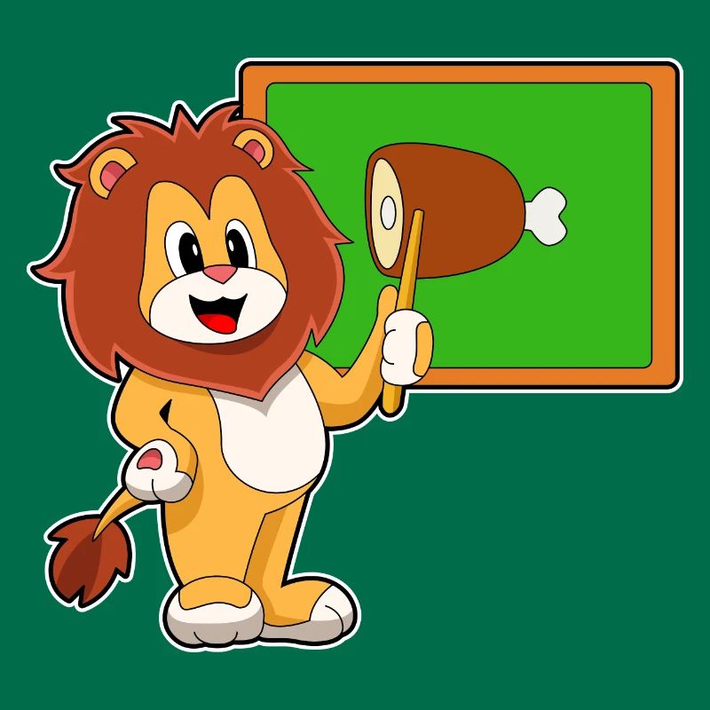 Löwe Lehrer Pointer Fleisch