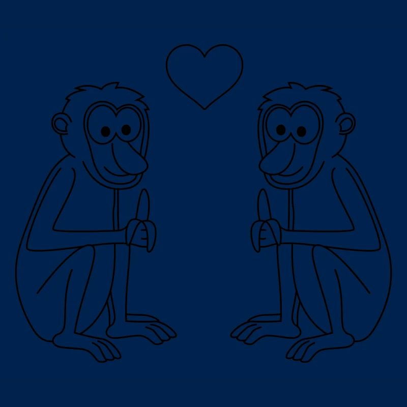 Affe comic Paar liebe