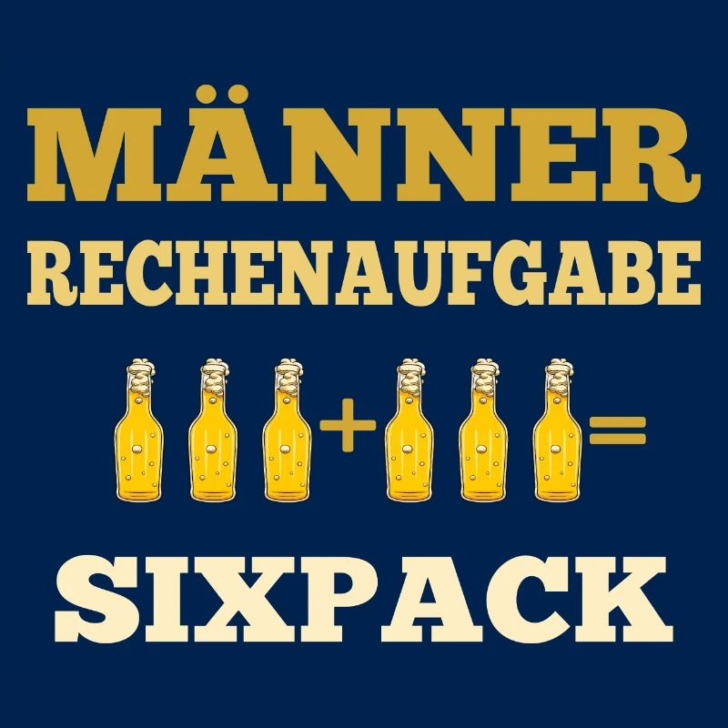 Beer Men Arithmetic Problem Six Pack Beer Saying
