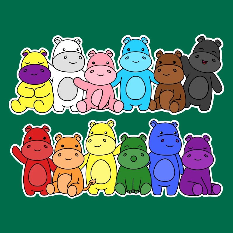 Fierté Progrès Flag Hippopotames Égalité