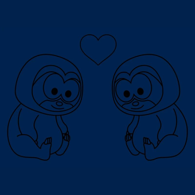 Faultier Comic Paar liebe