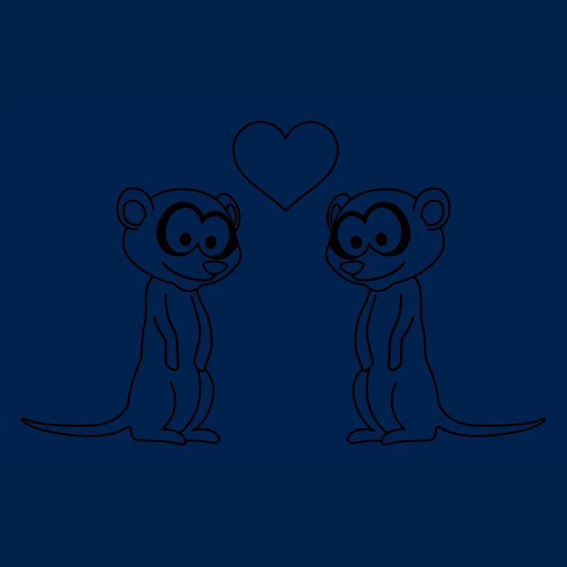 Erdmännchen Comic Paar liebe