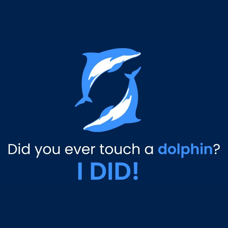 Touching a dolphin!