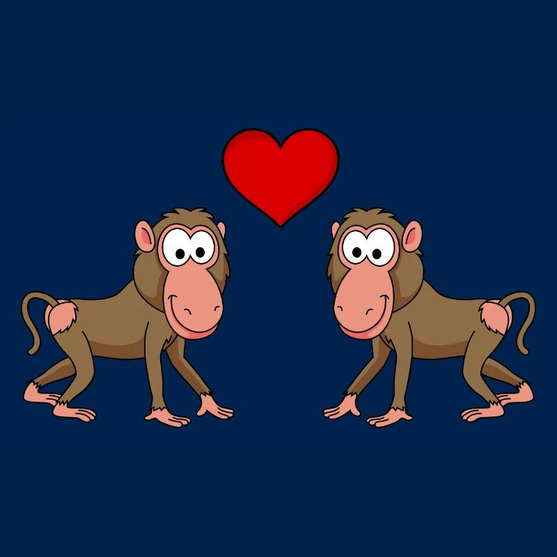 Monkey affe comic Paar liebe