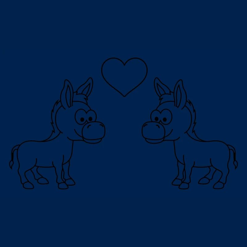 Esel Comic Paar liebe
