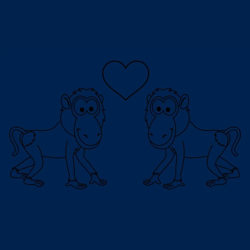 Monkey affe comic Paar liebe