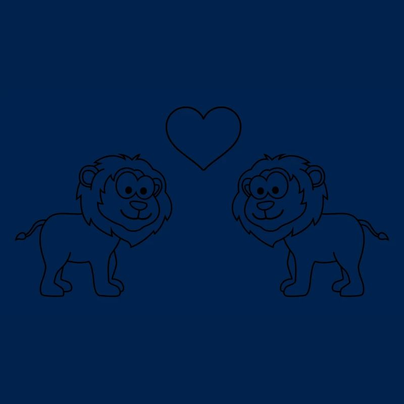 Löwe Comic Paar Liebe
