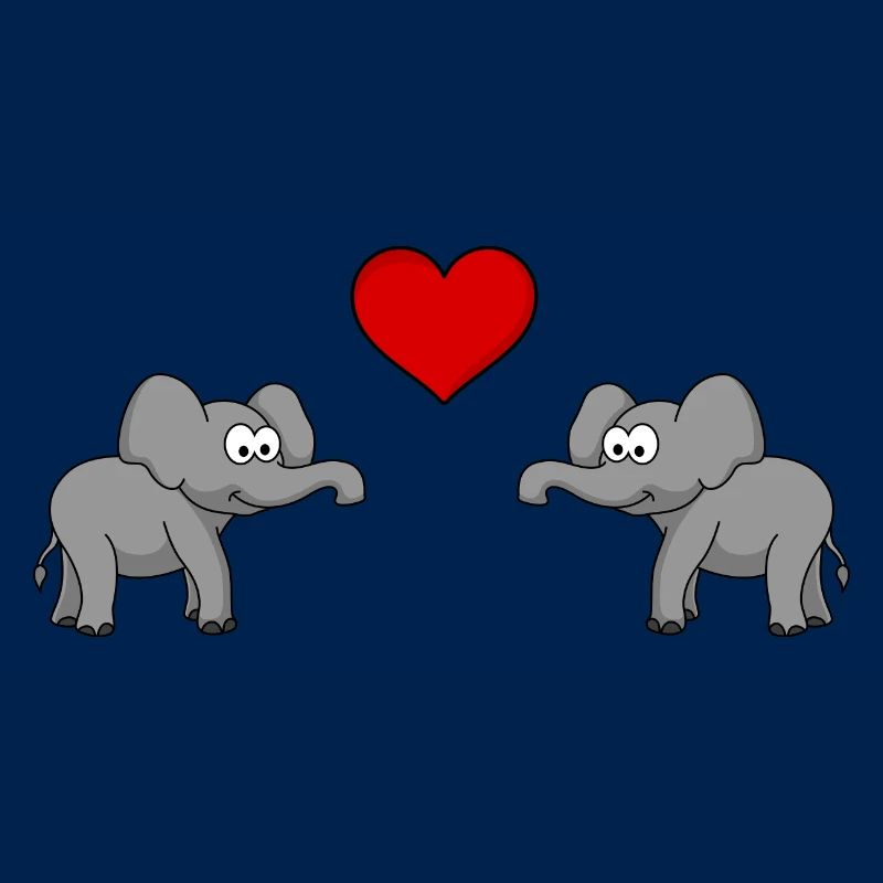 Elefant Comic Paar Liebe