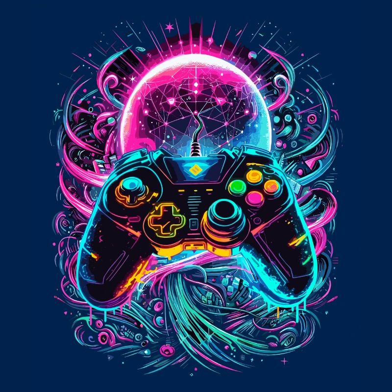 Manette de jeu Cyberpunk de Synthwave