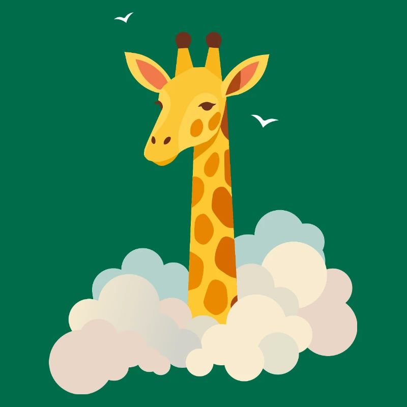 Sanfte Giraffe über den Wolken – Traumhaftes Motiv