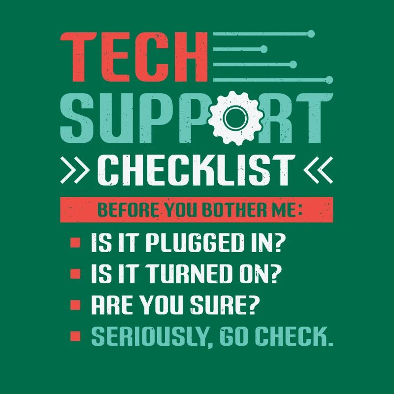 Funny Tech Support Checklist Helpdesk