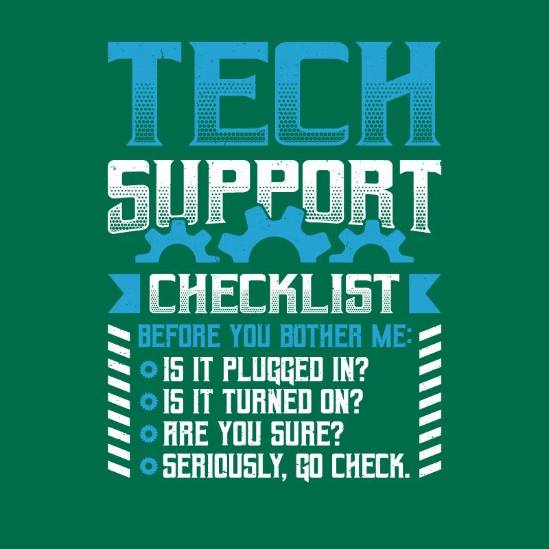 Funny Tech Support Checkliste Helpdesk