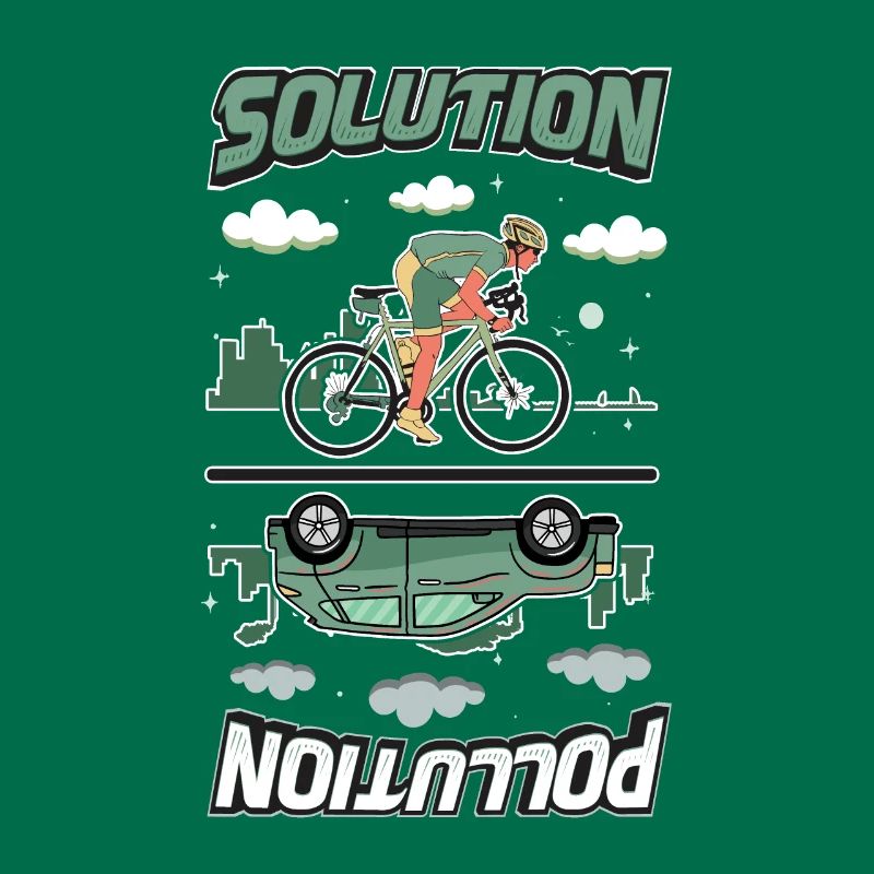 Polution Solution Umweltschutz Radfahren