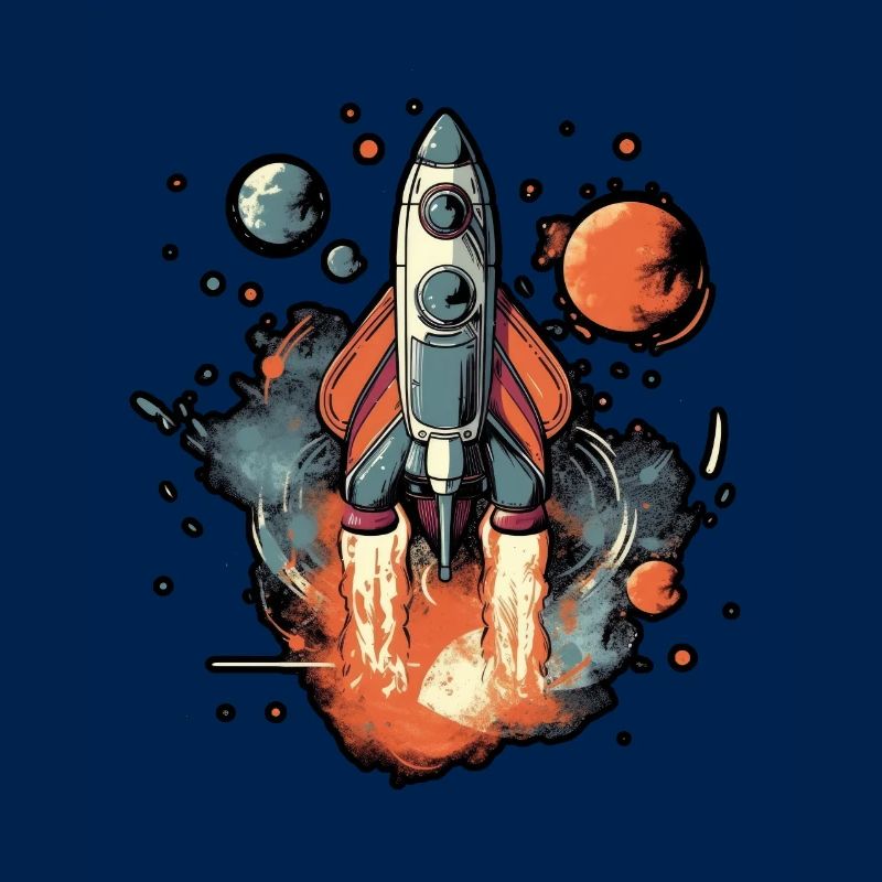 a space rocket launch through space