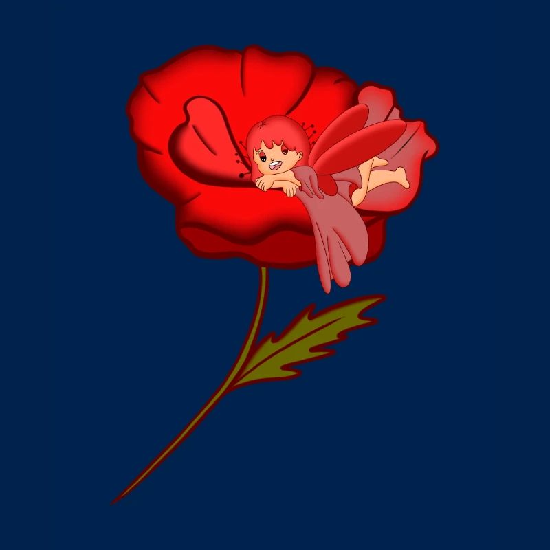 Fee in einer Mohnblume