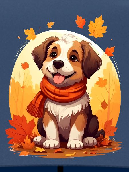 Hund im Herbst