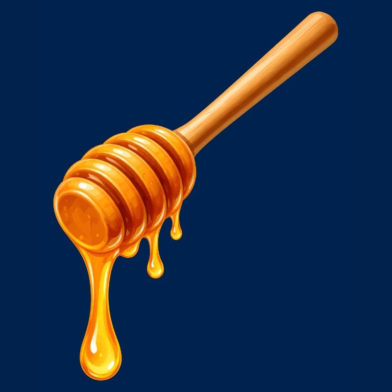 Honiglöffel mit tropfendem Honig Illustration 