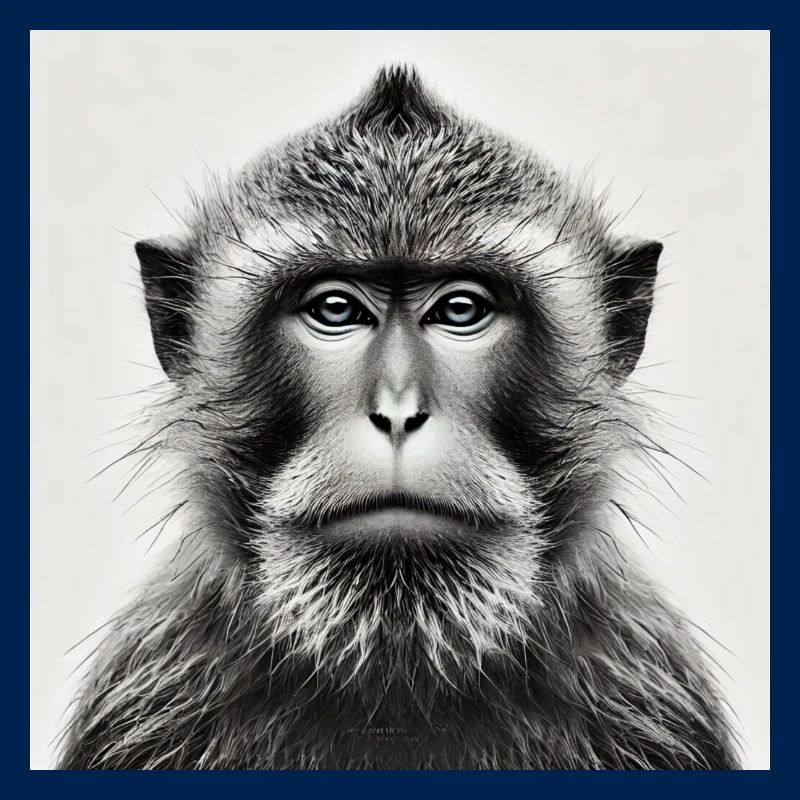 Singe en niveaux de gris